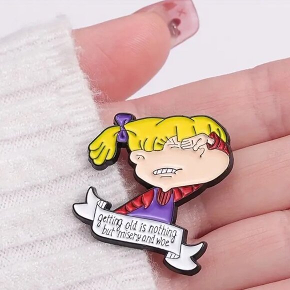 Pin Rugrats Angelica Pickles Enamel Nickelodeon Goth Emo Y2K Cartoon Nick Jr Fun - Picture 2 of 5